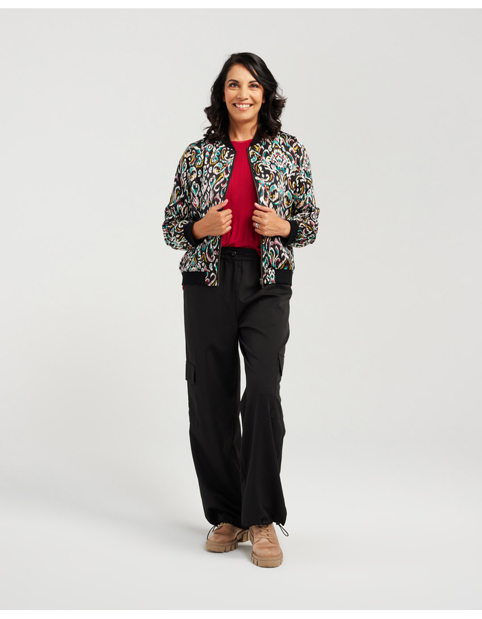Satin Print Women's Bomber