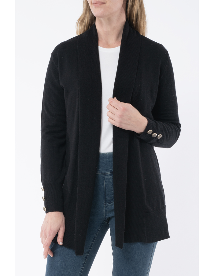 Shawl Collar Women's Cardi Lurex Stripe