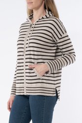 Zip Thru Stripe Cardi