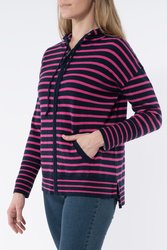 Zip Thru Stripe Cardi