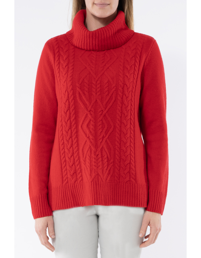 Cowl Neck Cable Women's Pullover