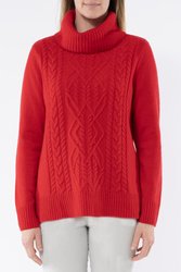 Cowl Neck Cable Pullover