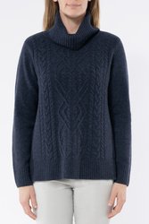 Cowl Neck Cable Pullover