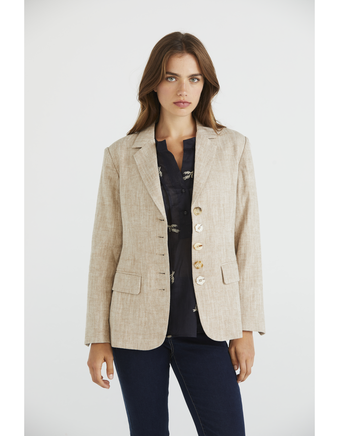 Chevron Linen Jacket