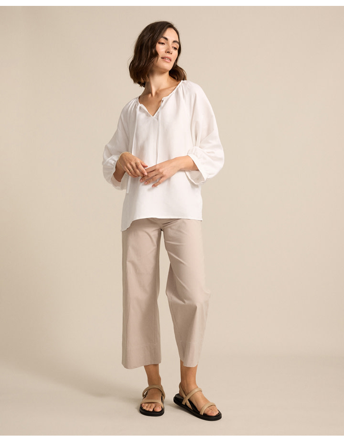 Raglan Slv Peasant Linen Top