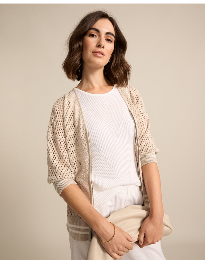 S/S Zip Thru Women's Cardi