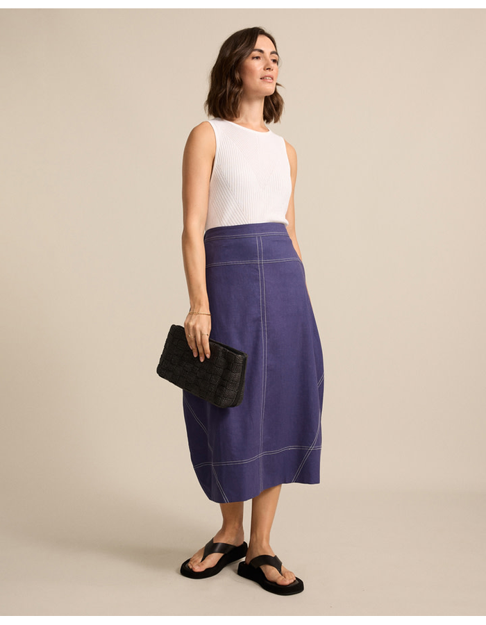 Topstitched Skirt