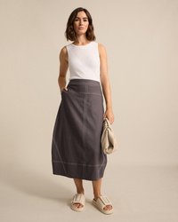 Topstitched Skirt
