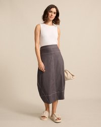 Topstitched Skirt