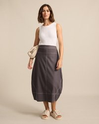 Topstitched Skirt