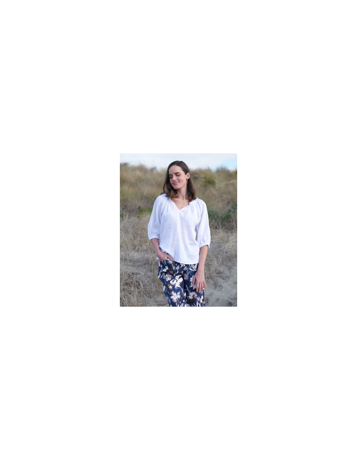 Turn Up The Volume Linen Top