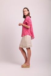 Shirred Cuff Swing Top