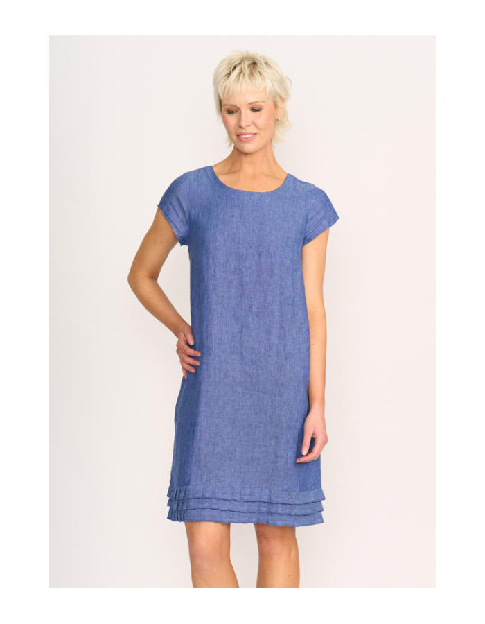 Foil Pleat Dreams Linen Dress