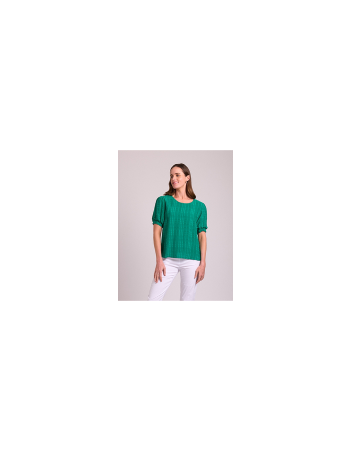 Scoop Hem Volume Sleeve Women's Top