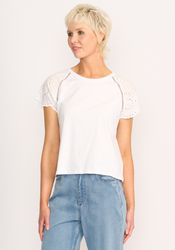 Broderie Sleeve T-Shirt