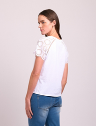 Broderie Sleeve T-Shirt