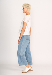 Broderie Sleeve T-Shirt