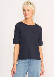 Wide Neck Elbow Slv Top