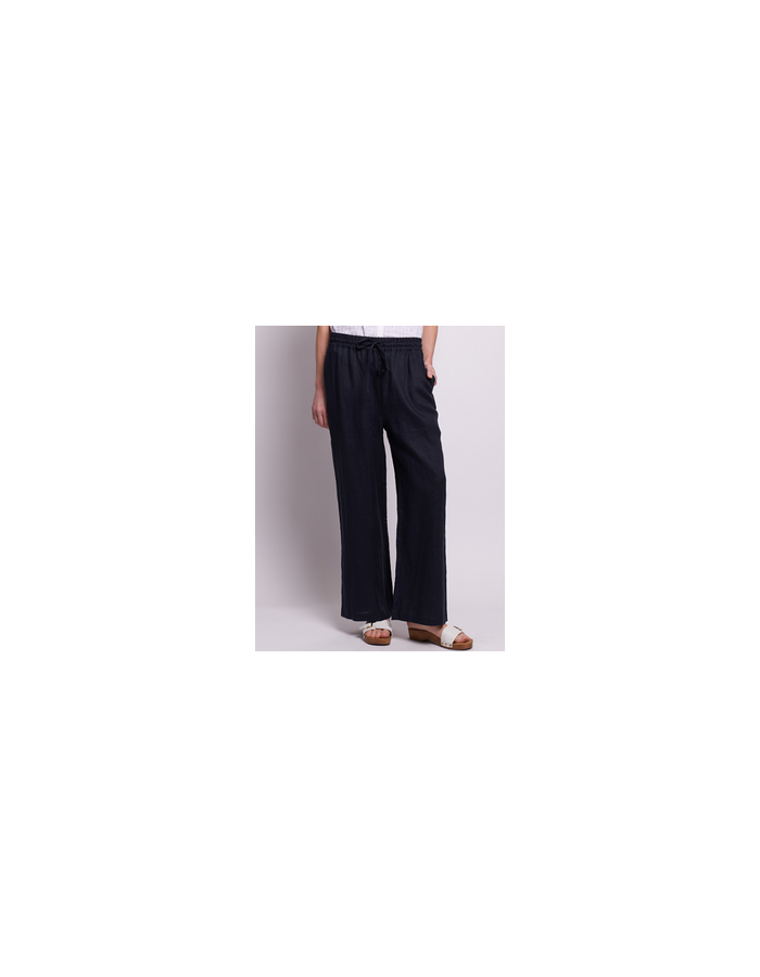 Wide Leg Pull On Linen Trousers