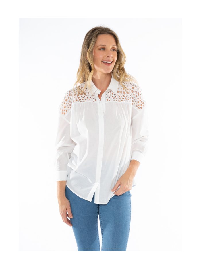 Broderie Shoulder Women's Shirt