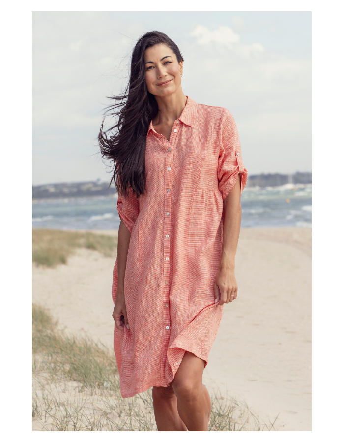 Mini Check Linen Dress