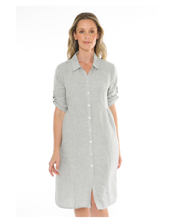 Mini Check Linen Dress