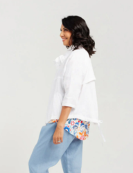 Zip Front Short Linen Jkt