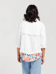 Zip Front Short Linen Jkt