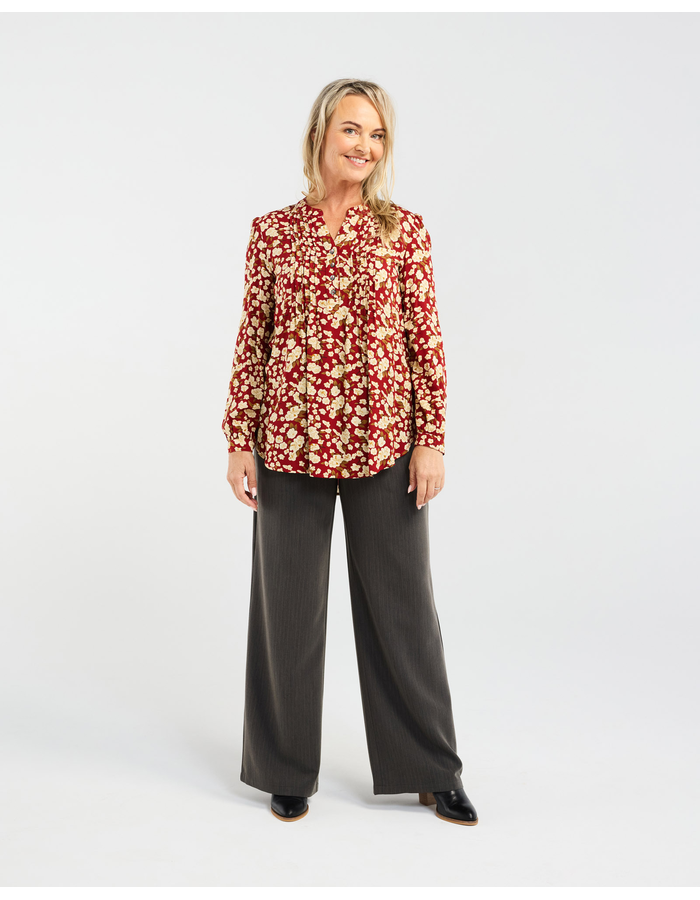 Blackstone Havana Pintuck Front Blouse
