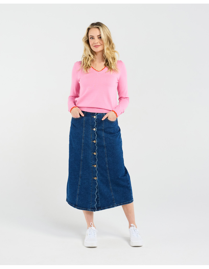 Blackstone Maddy Scallop Trim Knit