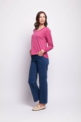 Fold V Neck Top