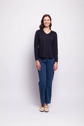 Fold V Neck Top