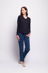 Fold V Neck Top