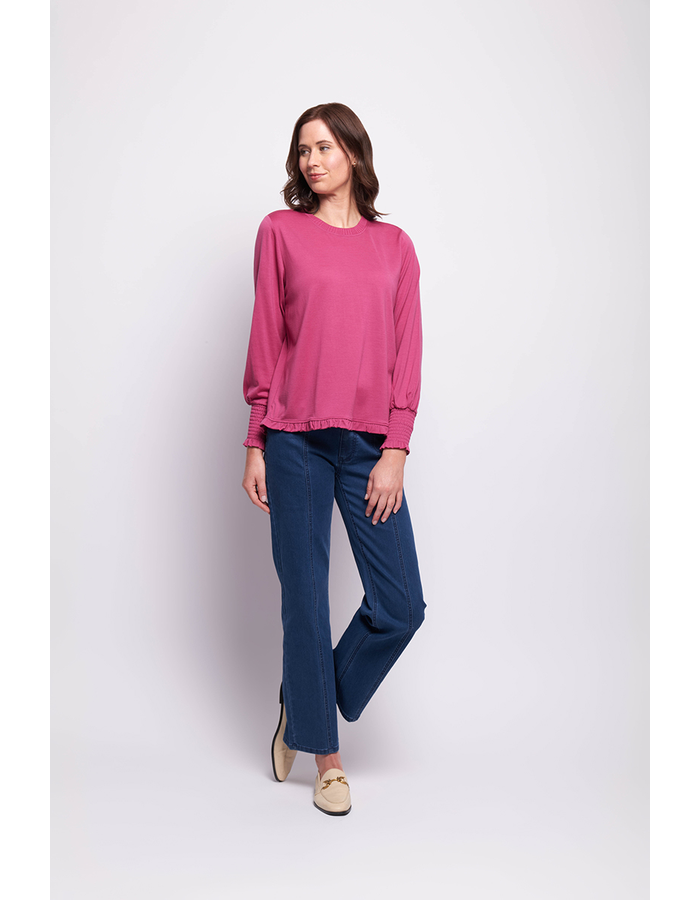 Foil Gather Back & Ruffle Jersey