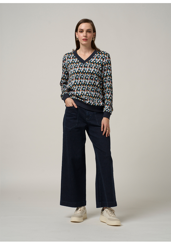 Madly Sweetly Facet V Neck Top