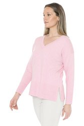 V Neck Rib Detail P/Over