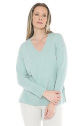 V Neck Rib Detail P/Over