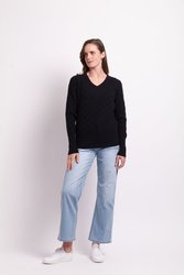 Textured V Neck Sweater