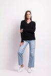 Textured V Neck Sweater