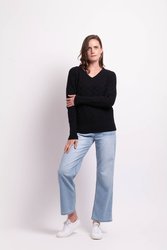 Textured V Neck Sweater