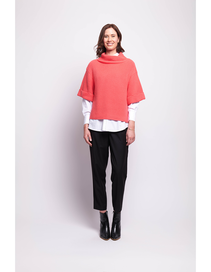 Foil Cowl Neck Rib Jumper