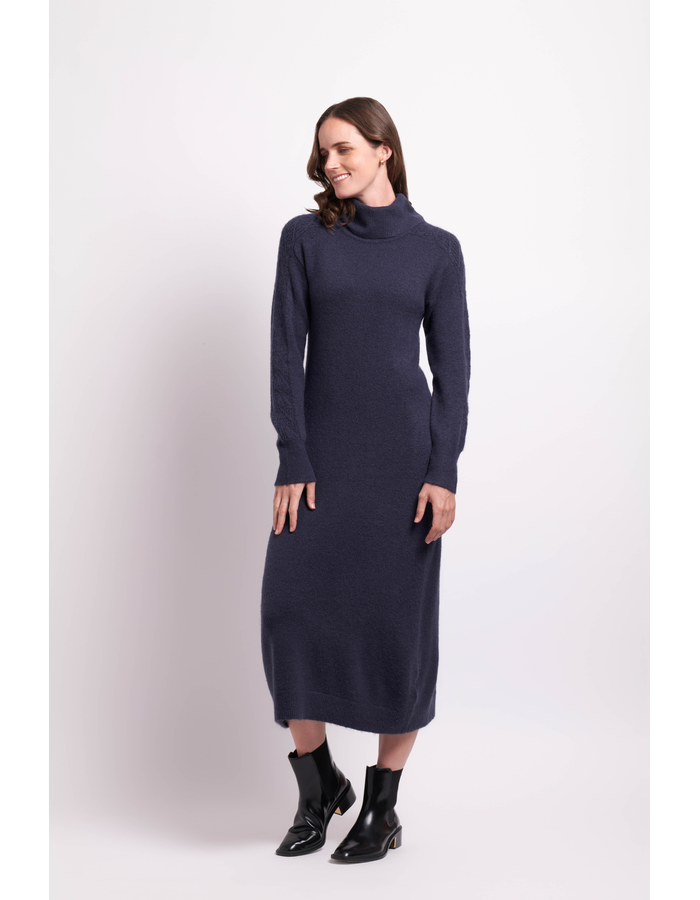 Foil Roll Neck Dress