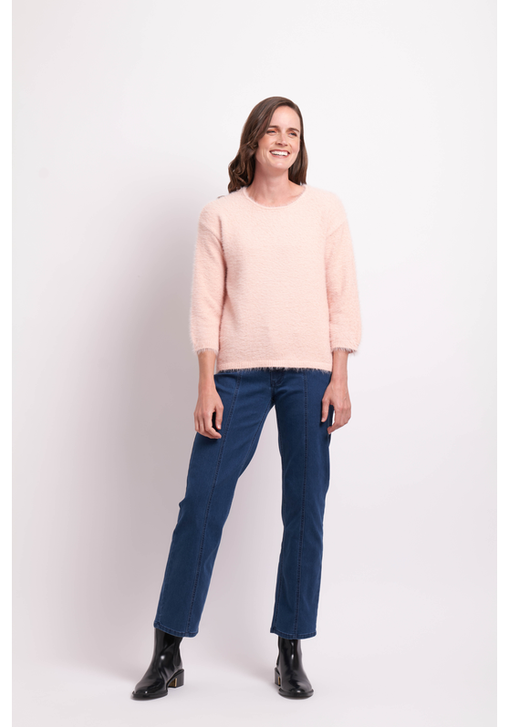 Foil Boxy High Low Jumper