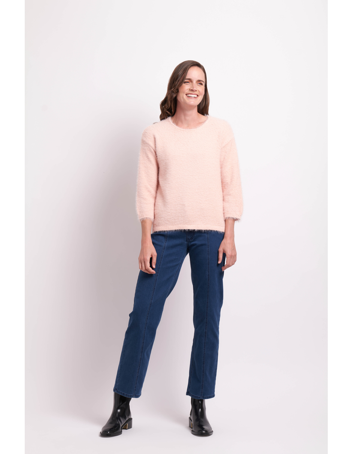 Foil Boxy High Low Jumper