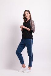 Contrast Shoulder Top