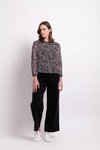 Sheer Slve Rib Detail Top