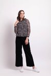 Sheer Slve Rib Detail Top