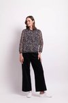 Sheer Slve Rib Detail Top