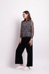 Sheer Slve Rib Detail Top