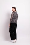 Sheer Slve Rib Detail Top